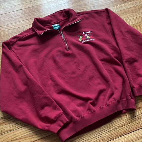 Vintage Cozy Creek Casuals Sweater / Winery / Quarter Zip / Large - Picture 5 of 7
